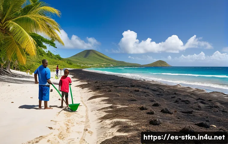 세인트키츠 네비스 대형 화재 사건 - **Vibrant Caribbean Harmony: Community in Prevention**
    A breathtaking wide-angle shot of a prist...